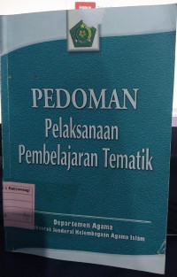 Pedoman Pelaksanaan Pembelajaran Tematik